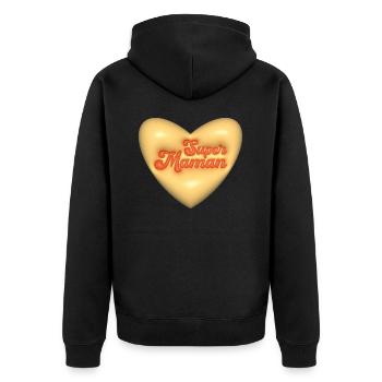 Super Maman - Veste à capuche bio Premium Unisexe - noir - Dos - Nico (187cm)