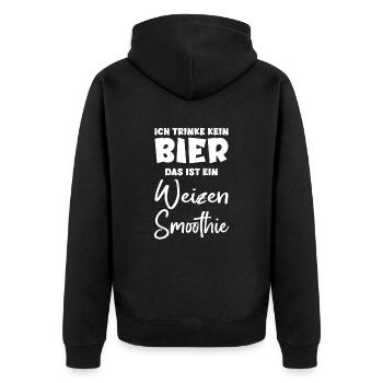 Wheat Smoothie Outfit for Beer Lovers - Unisex Premium Organic Zip Hoodie - black - Back - Nico (187cm)