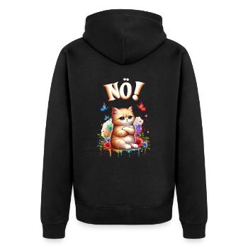 Chat drôle de dire non ! Pour les amoureux des chats - Veste à capuche bio Premium Unisexe - noir - Dos - Nico (187cm)