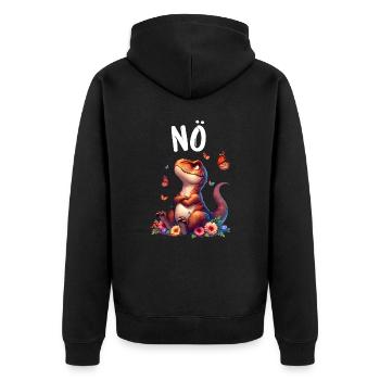 Dinosaur Dinos Saying Nope for Boys and Girls - Unisex Premium Organic Zip Hoodie - black - Back - Nico (187cm)