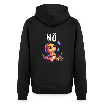 Dinosaur Dinos Saying Nope for Boys and Girls - Unisex Premium Organic Zip Hoodie - black - Back - Nico (187cm)