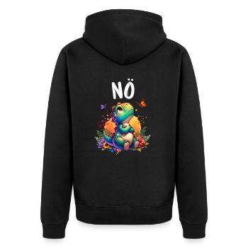 Dinosaur Dinos Saying Nope for Boys and Girls - Unisex Premium Organic Zip Hoodie - black - Back - Nico (187cm)