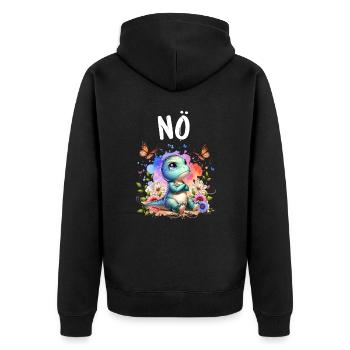 Dinosaur Dinos Saying Nope for Boys and Girls - Unisex Premium Organic Zip Hoodie - black - Back - Nico (187cm)