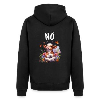 Vache disant non pour les garçons et les filles - Veste à capuche bio Premium Unisexe - noir - Dos - Nico (187cm)