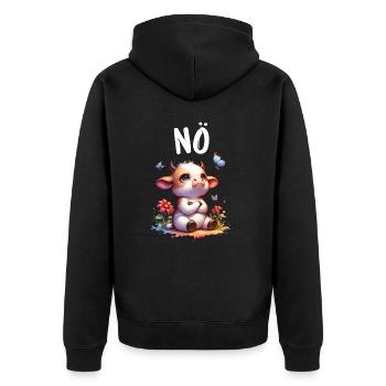 Vache disant non pour les garçons et les filles - Veste à capuche bio Premium Unisexe - noir - Dos - Nico (187cm)