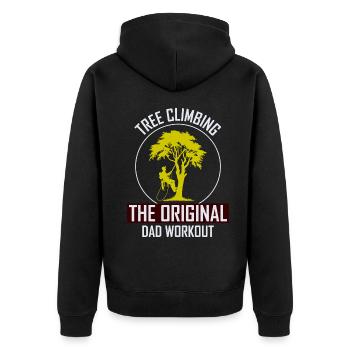 Baumpfleger Vater Baumchirurg Kletterer Klettertrimmer - Unisex Premium Bio Zip Hoodie - Schwarz - Hinten - Nico (187cm)