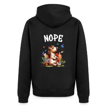 Cheval Drôle Dicton Non pour les amoureux des chevaux - Veste à capuche bio Premium Unisexe - noir - Dos - Nico (187cm)