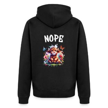 Highland Cow dit non aux garçons et aux filles - Veste à capuche bio Premium Unisexe - noir - Dos - Nico (187cm)
