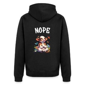 La vache dit non aux garçons et aux filles - Veste à capuche bio Premium Unisexe - noir - Dos - Nico (187cm)