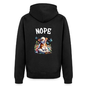 La vache dit non pour les garçons et les filles - Veste à capuche bio Premium Unisexe - noir - Dos - Nico (187cm)