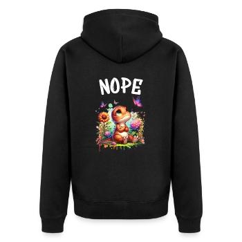 Dinosaur Saying Nope for Boys and Girls - Unisex Premium Organic Zip Hoodie - black - Back - Nico (187cm)