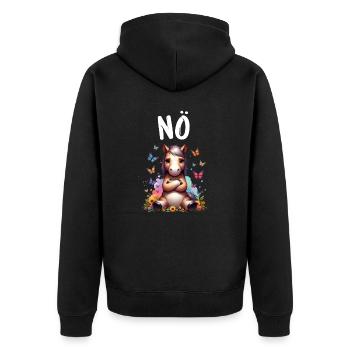 Dicton drôle sur les chevaux Non pour les amoureux des chevaux - Veste à capuche bio Premium Unisexe - noir - Dos - Nico (187cm)