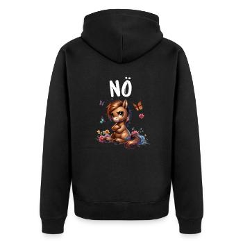 Dicton drôle sur les chevaux Non pour les amoureux des chevaux - Veste à capuche bio Premium Unisexe - noir - Dos - Nico (187cm)
