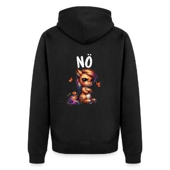 Dicton drôle sur les chevaux Non pour les amoureux des chevaux - Veste à capuche bio Premium Unisexe - noir - Dos - Nico (187cm)