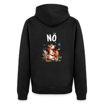 Cheval Drôle Dicton Non pour les amoureux des chevaux - Veste à capuche bio Premium Unisexe - noir - Dos - Nico (187cm)