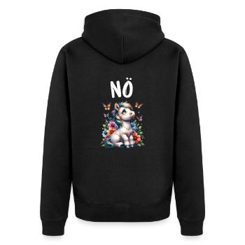 Cheval Drôle Dicton Non pour les amoureux des chevaux - Veste à capuche bio Premium Unisexe - noir - Dos - Nico (187cm)