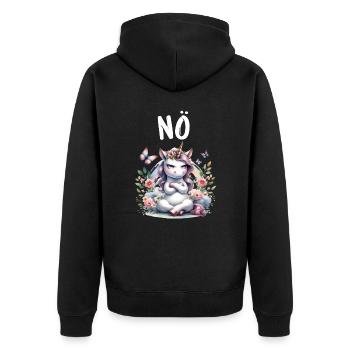 Licorne disant non Garçon et fille Créature mythique - Veste à capuche bio Premium Unisexe - noir - Dos - Nico (187cm)