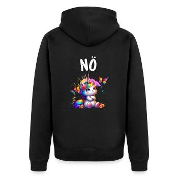 Licorne disant non Garçon et fille Créature mythique - Veste à capuche bio Premium Unisexe - noir - Dos - Nico (187cm)