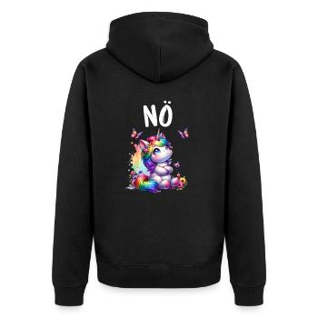 La licorne dit non aux créatures mythiques des garçons et des filles - Veste à capuche bio Premium Unisexe - noir - Dos - Nico (187cm)