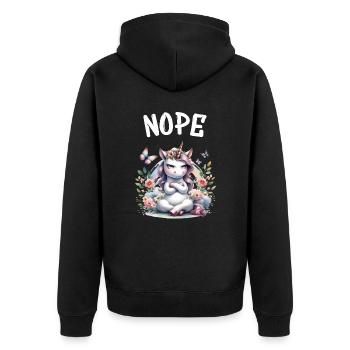 Licorne disant non Garçon et fille Créature mythique - Veste à capuche bio Premium Unisexe - noir - Dos - Nico (187cm)