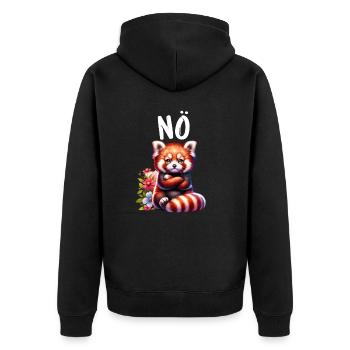 Red Panda Funny Saying Nope Fire Fox - Unisex Premium Organic Zip Hoodie - black - Back - Nico (187cm)