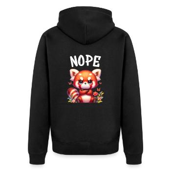 Panda roux Drôle de dicton Nope Renard de Feu - Veste à capuche bio Premium Unisexe - noir - Dos - Nico (187cm)