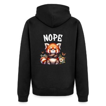 Red Panda Funny Saying Nope Fire Fox - Unisex Premium Organic Zip Hoodie - black - Back - Nico (187cm)