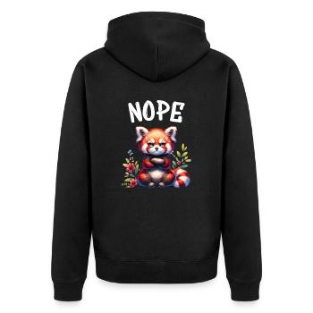 Panda roux Drôle de dicton Nope Renard de Feu - Veste à capuche bio Premium Unisexe - noir - Dos - Nico (187cm)