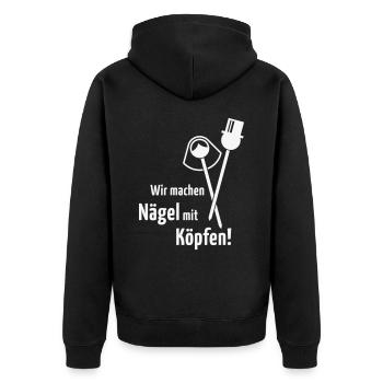We put our money where our mouth is! Wedding Newlyweds W - Unisex Premium Organic Zip Hoodie - black - Back - Nico (187cm)