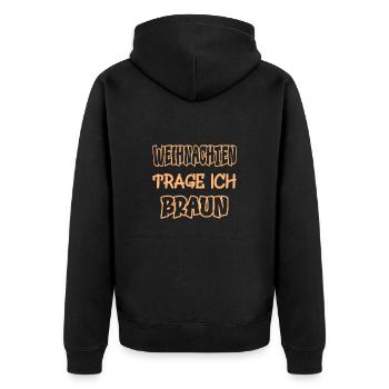 Christmas I Wear Brown Saying Color Brown - Unisex Premium Organic Zip Hoodie - black - Back - Nico (187cm)