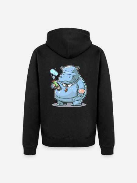 Vaping Hippo - Unisex Premium Organic Zip Hoodie - black