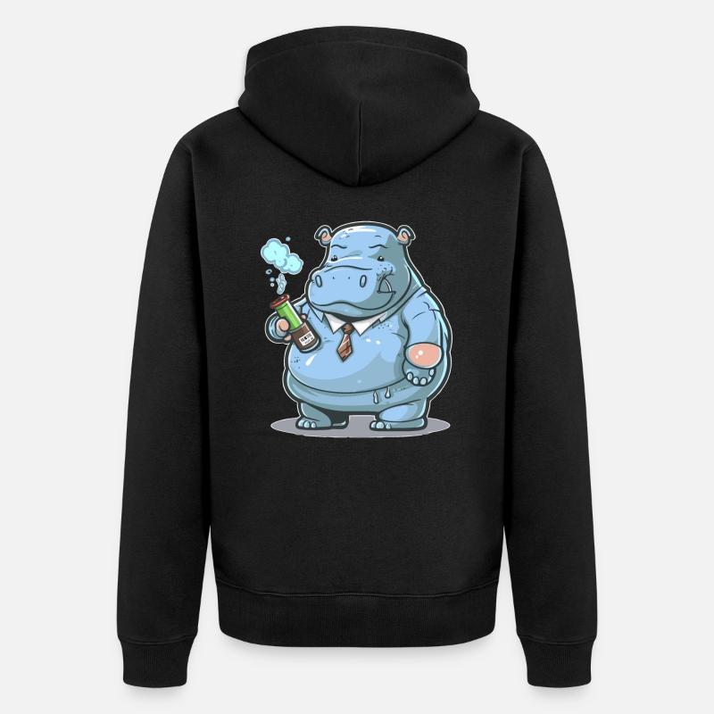 Nilpferd verdampfen - Unisex Premium Bio Zip Hoodie - Schwarz