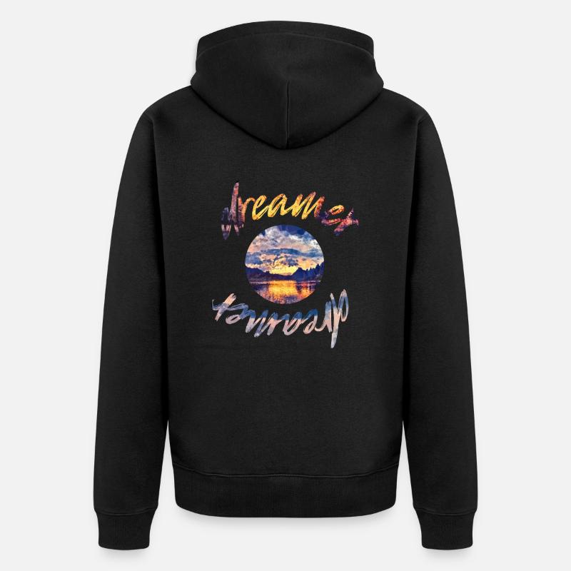 Träumer - Unisex Premium Bio Zip Hoodie - Schwarz