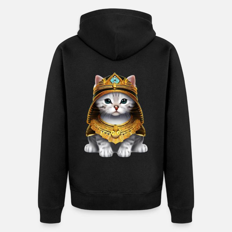 Chat pharaon égyptien - Veste à capuche bio Premium Unisexe - noir