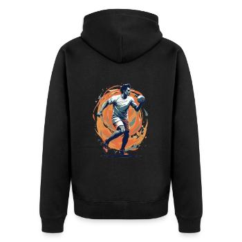 Handball Player Streetwear Iconic Style - Unisex Premium Organic Zip Hoodie - black - Back - Nico (187cm)