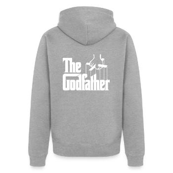 Der Pate The Godfather Logo Marionette - Unisex Premium Bio Zip Hoodie - Grau meliert - Hinten - Nico (187cm)