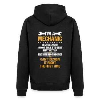 Je suis mécanicien - Veste à capuche bio Premium Unisexe - noir - Dos - Nico (187cm)