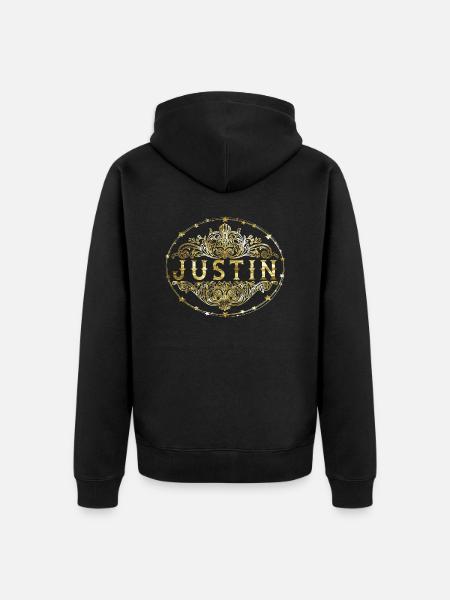 Justin - Unisex Premium Organic Zip Hoodie - black