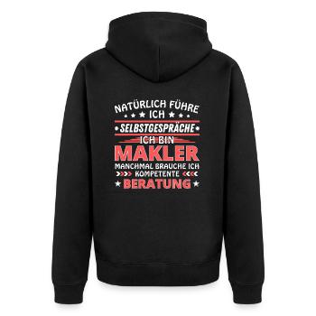 Je me parle à vous-même - Édition Broker - Veste à capuche bio Premium Unisexe - noir - Dos - Nico (187cm)