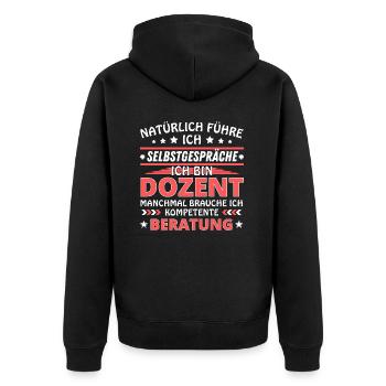 Je me parle à soi-même - Édition Conférencier - Veste à capuche bio Premium Unisexe - noir - Dos - Nico (187cm)