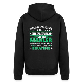 Je me parle à vous-même - Édition Broker - Veste à capuche bio Premium Unisexe - noir - Dos - Nico (187cm)