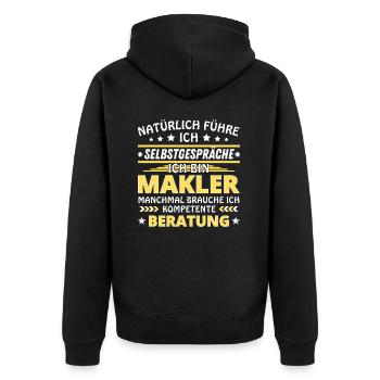 Je me parle à vous-même - Édition Broker - Veste à capuche bio Premium Unisexe - noir - Dos - Nico (187cm)