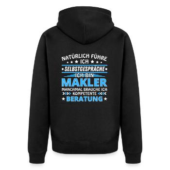 Je me parle à vous-même - Édition Broker - Veste à capuche bio Premium Unisexe - noir - Dos - Nico (187cm)