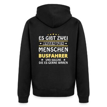 Cadeau de chauffeur de bus - deux types de... Concevoir - Veste à capuche bio Premium Unisexe - noir - Dos - Nico (187cm)