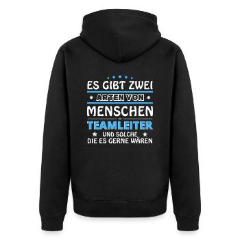 Teamleiter Geschenk - zwei Arten von... Design - Unisex Premium Bio Zip Hoodie - Schwarz - Hinten - Nico (187cm)