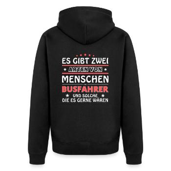 Cadeau de chauffeur de bus - deux types de... Concevoir - Veste à capuche bio Premium Unisexe - noir - Dos - Nico (187cm)