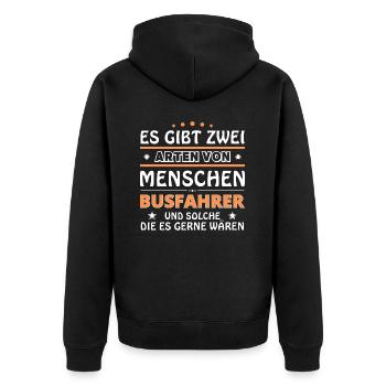Cadeau de chauffeur de bus - deux types de... Concevoir - Veste à capuche bio Premium Unisexe - noir - Dos - Nico (187cm)