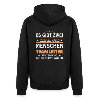 Teamleiter Geschenk - zwei Arten von... Design - Unisex Premium Bio Zip Hoodie - Schwarz - Hinten - Nico (187cm)