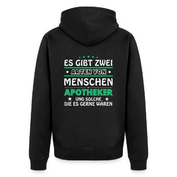 Apotheker Geschenk - zwei Arten von... Design - Unisex Premium Bio Zip Hoodie - Schwarz - Hinten - Nico (187cm)