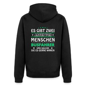 Cadeau de chauffeur de bus - deux types de... Concevoir - Veste à capuche bio Premium Unisexe - noir - Dos - Nico (187cm)